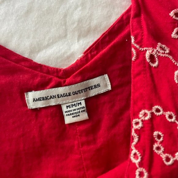 American Eagle Summer Picnic Style Red Dress - Picture 2 of 2